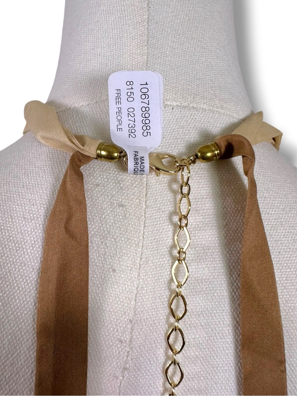 Free People Ariana Ost Ribbon Tigers Eye Wild Unknown Layered Necklace NWT - Picture 12 of 14